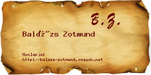 Balázs Zotmund névjegykártya