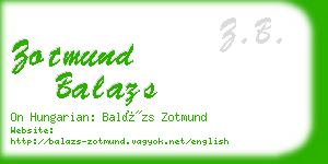 zotmund balazs business card